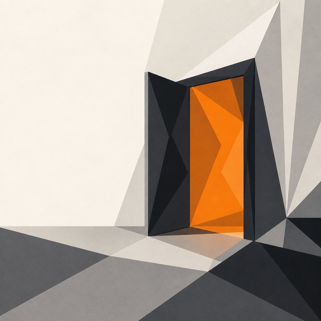 Una puerta entreabierta de la que sale luz cálida: el primer paso para entender Bitcoin